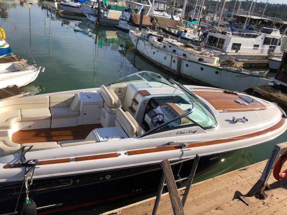 Classic Chris-Craft in the marina