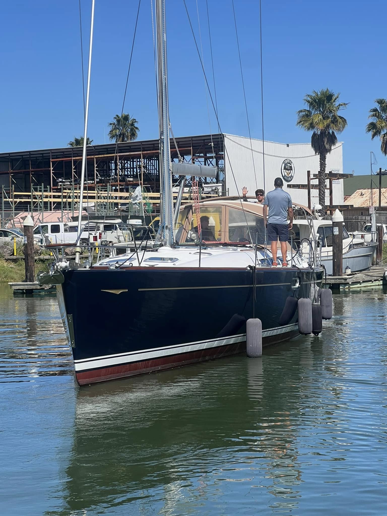 Jeanneau sailboat "Skye" in the marina after full service